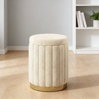 Multifunctional Round Storage Stool, ,Makeup Vanity Stool for Bedroom, Living Room Furniture