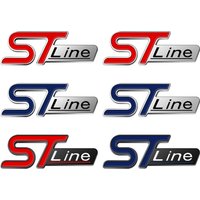 ST Line Logo Emblem Car Styling Rear Tail Trunk Decals Badge Chrome Metal Sticker For Ford Focus Fiesta Ecosport Mondeo Kuga