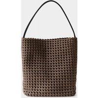 Hollow Out Weave Splicing Cowhider Bags For Women Luxury Designer Handbag Purse 2025 New Casual Large Capacity Bucket Shoulder