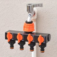 4 Way Garden Hose Diverter with 4 Individual Switches Leakproof Faucet Connector for Lawn Garden Watering Car Washing109