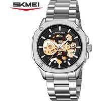 SKMEI 9378 Fashion Retro Men's Automatic Mechanical Watch Hollow Skeleton Dial Waterproof Luxury Business Watch Reloj Hombre