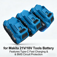 FCOKU 21V 18V 3/4/6AH Replacement Battery for Makita LXT BL1850 BL1840 Power Tools, with Type-C Fast Charging & BMS Protection