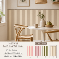 Autocollant mural rayé à coller, papier peint auto-adhésif pour demi-mur, 17,72 x 35,43 / 47,24 pouces, amélioration de la décoration murale intérieure