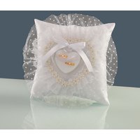 Wedding Ring Pillow - Elegant Ring Bearer Cushion for Bride and Groom's Ceremonial Exchange