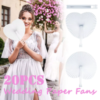 20Pcs Wedding Folding Paper Fans for Wedding Decoration Photo Taking, DIY Painting Fans for Birthday Country Outdoor Decoration