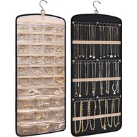 29/39 girds Hanging Jewelry Storage Bag Double-sided Organizer with Hooks Dustproof for Earrings,necklaces and Rings Accessories