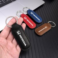 High Quality Leather Motorcycle Keychain Holder Keyring Pendant For Honda Accord Civic Jazz Pilot CRV Odyssey Passport City HRV