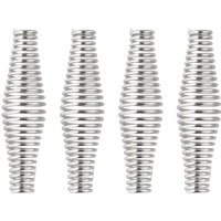 4pcs 11cm Stainless Steel BBQ Heavy Duty Spring Handle Barbecue Elasticity Steel Roll BBQ Smoker Grill Stove Pit Accessories