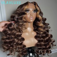Highlight Color Loose Deep 400 Density Remy Brazilian Hair Glueless 13x6/13x4 HD Lace Wig Human Hair 32 34 Inch Wear And Go Wigs