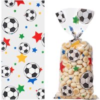 50pcs Soccer Treat Bags Football Party Cookie Candy Gift Bag with Ties Sports Theme Birthday Decoration Favors Supplies