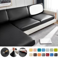 easy clean waterproof PU funiture protector solid sofa cover Corner sofa seat slipcover elastic stretch couch cover image 4