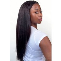 Kinky Straight V Part Natural Color Remy Human Hair Wigs No Leave Out Machine Made Upgrade Glueless Hair Wigs