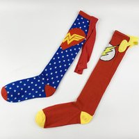Cute Cartoon 2D Anime Cosplay Youth Calf Socks Star Lightning Knit Capes Decorated Hipster Knee-High Stockings Wholesale