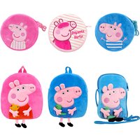 Peppa Pig Plush Backpack Single shoulder bag soft stuffed kindergarten George wallet Candy Toy pink Girls child Birthday Gifts