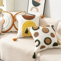 45x45cm Bohemian-Style Tufted Pillowcase Cojines Velvet Canvas Embroidery Tassel Throw Pillow Cover Headboard Cushion Covers