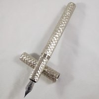 White Copper Pure Handmade Hammer Fountain Pen Imported From Germany Schmidt EF 0.38mm Nib Practicing Writing Office Supplies