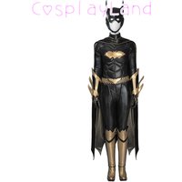 Arkham Knight Barbara Gordon Cosplay Costume Battle Bat Suit With Cape Mask Black Jumpsuit Halloween Carnival Women Outfit