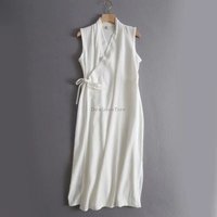 2025 large-size chinese ethnic-style lace-up cross-neck improved women hanfu cheongsam dress sleeveless hanfu undergarment top