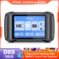 XTOOL D8S V2.0 Automotive Diagnostic Tool Online ECU Coding Topology Map Key Programming Car Scanner with 42+ Resets FCA CAN FD