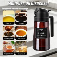 16oz 470ML Light Blocking Dark Oil Sprayer Bottle for Cooking Kitchen Olive Oil Dispenser Seasoning Tool for Salad Grill Frying