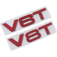 Car Styling 3D Metal V6T V8T V6 V8 T Fender Side Body Emblem Tail Trunk Fender Badge Sticker For Audi A4 A3 A5 A6 A1 Q3 Q5 Q7