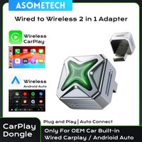 2 IN 1 Wireless CarPlay Adapter, Wired to Wireless carplay Adapter, High-Quality Car Accessory Smart Box 5GHz WiFi Type-C/USB-A