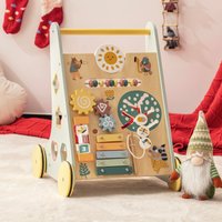 ROBUD Wald-Vitalität Holz-Lauflernwagen Montessori-Spielzeug Hochwertiges Holz Perfektes Geburtstagsgeschenk für Kleinkinder
