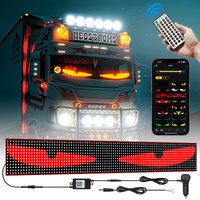 App Car Truck Devil Eye LED Pixel Panel Light Remote Control Soft Folding Lighting Rolling Panel Windshield 12V 24V