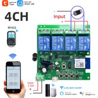 Contrôleur de moteur pour maison intelligente Wifi 4CH, télécommande DC 12V 24V 32V 220V RF433, commutateur de relais à 4 canaux pour Alice Alexa,Tuya Smart Life