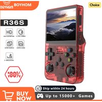 NEW Red R36S 128GB Retro Handheld Video Game Console Linux System 3.5 Inch IPS Screen Portable Pocket 64GB Gaming Boys Gift