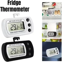 Mini Electronic Refrigerator Thermometer Waterproof Anti-Humidity Max Min Readout Hanging Hook Fridge Freezer Temperature Gauge