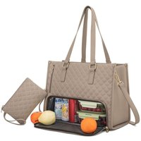 2 in 1 Lunch Tote Bag for Women Large Capacity Insulated 15.6 Inch Laptop Bag with Purse Lunch Compartment Computer Handbag