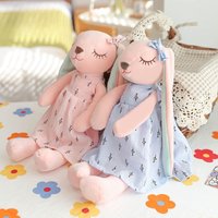 1pc Cute Bunny Plush Toy, Soft Polyester Non-Woven Fabric, Lightweight Stuffed Animal Toys, Children Easter Gift