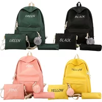 Children School Bag Set Solid Color Primary Girls School Backpacks Large Capacity Travel Bags Boys Backpack Coin Purse 3Pcs