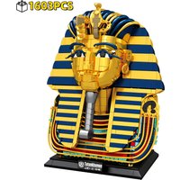 1603pcs NEW Golden mask of the Egyptian pharaoh Building Blocks Bricks Assembling Model DIY Toys for Boys Christmas Gift Set
