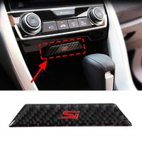 Carbon Fiber Si Emblem Decal Car Storage Box Sticker Trim For Honda Civic 10th Gen 2020 2019 2018 2017 2016 Interior Accessories