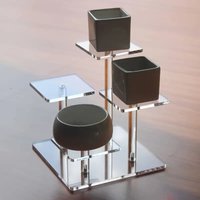 4-grid transparent acrylic figure display stand, perfumes, dolls, antiques, jewelry and ornaments