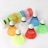 6/12/60Pcs Plastic Training Ball Lightweight Badminton for Hitting Practice Portable Shuttlecocks for Training Entertainment