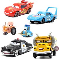 Disney Pixar Car Toy | Lightning McQueen The King Mater 1:55 Diecast Metal Alloy Model Car | Toy for Kids Birthday Holiday Gift