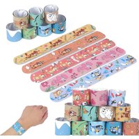 New Bluey Series Bracelet Bingo and Her Friends PVC Snap Circle Cartoon Pat Circle Bracelet 12pcs Children Fun Gifts