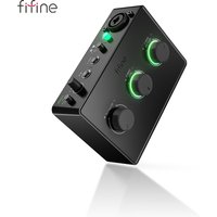 FIFINE Sound Mixer for Condenser Microphone with Gain Knob,Audio interface with 48V Phantom Power for XLR Mic Podcast-Ampli1