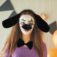 1Set Ear Headband Kit Lightweight Fabric Dog Costume Set for Halloween Dress Up Role Play Stage Performance Animal
