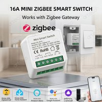 Mini Zigbee 3.0 Smart Switch 16A Mini Module DIY 2 Way Control Smart Home Relay Automation Breaker Support Zigbee2mqtt Needs Hub