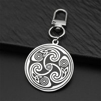 Triquetra Trinity Celtic Triskele Keychain Women Men Stainless Steel Silver Color Viking Northern Europe Lucky Keyring Jewelry
