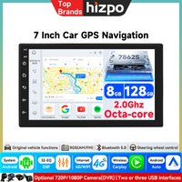 Radio samochodowe Hizpo 2Din Carplay Android Auto Odtwarzacz multimedialny 7-calowy ekran FM Wejście AUX Bluetooth Mirror Link Uniwersalne radio samochodowe
