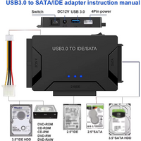 USB 3.2 3.0 to SATA IDE3.0 Converter 2.5/3.5 Inch SSD HDD Hard Drive External Adapter USB 3.0 to Sata III Cable for Laptop PC