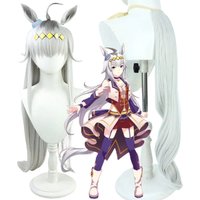In Stock Uma Musume Oguri Cap Cosplay Wig with Ears Tail Anime Game Roleplay Prop Synthetic Hair Heat Resistant Fiber+wig Cap