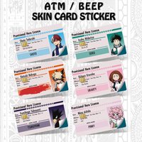 Anime My H-Hero A-Academia License Bank Credit Cards Bus Pass Stickers Cool Decoration Waterproof 4PCS Card