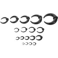 18pcs Septum Piercing Jewelry Acrylic U-Shaped Horseshoe Ring Stretcher Expander For Nose Ear Stretching Kits C-Shape Black Men