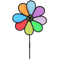 New Colorful Rainbow Flower Spinners Wind Windmill Garden Yard Outdoor Decor Sparkly Pinwheels For Yard Scare Birds Away